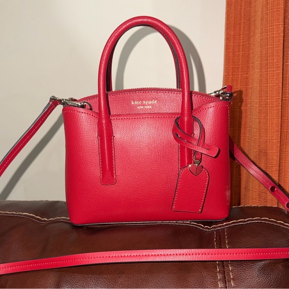 ‼️Kate Spade Margaux Red Leather Mini Satchel Crossbody Bag - Picture 5 of 13